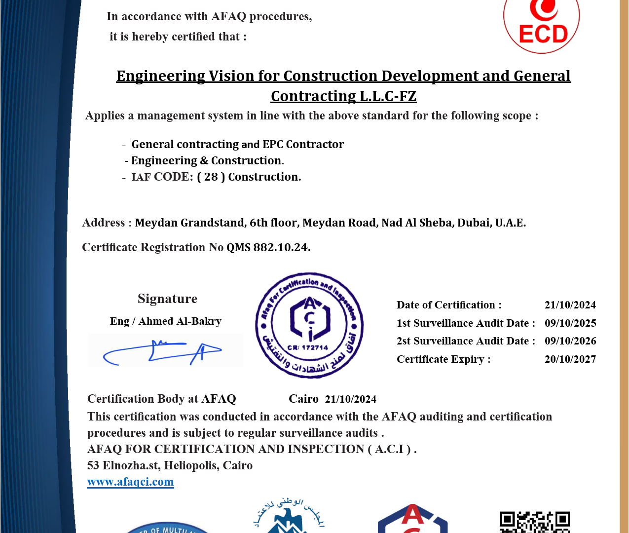 ECD Vision Achieves ISO 9001, 45001 & 14001 Certification